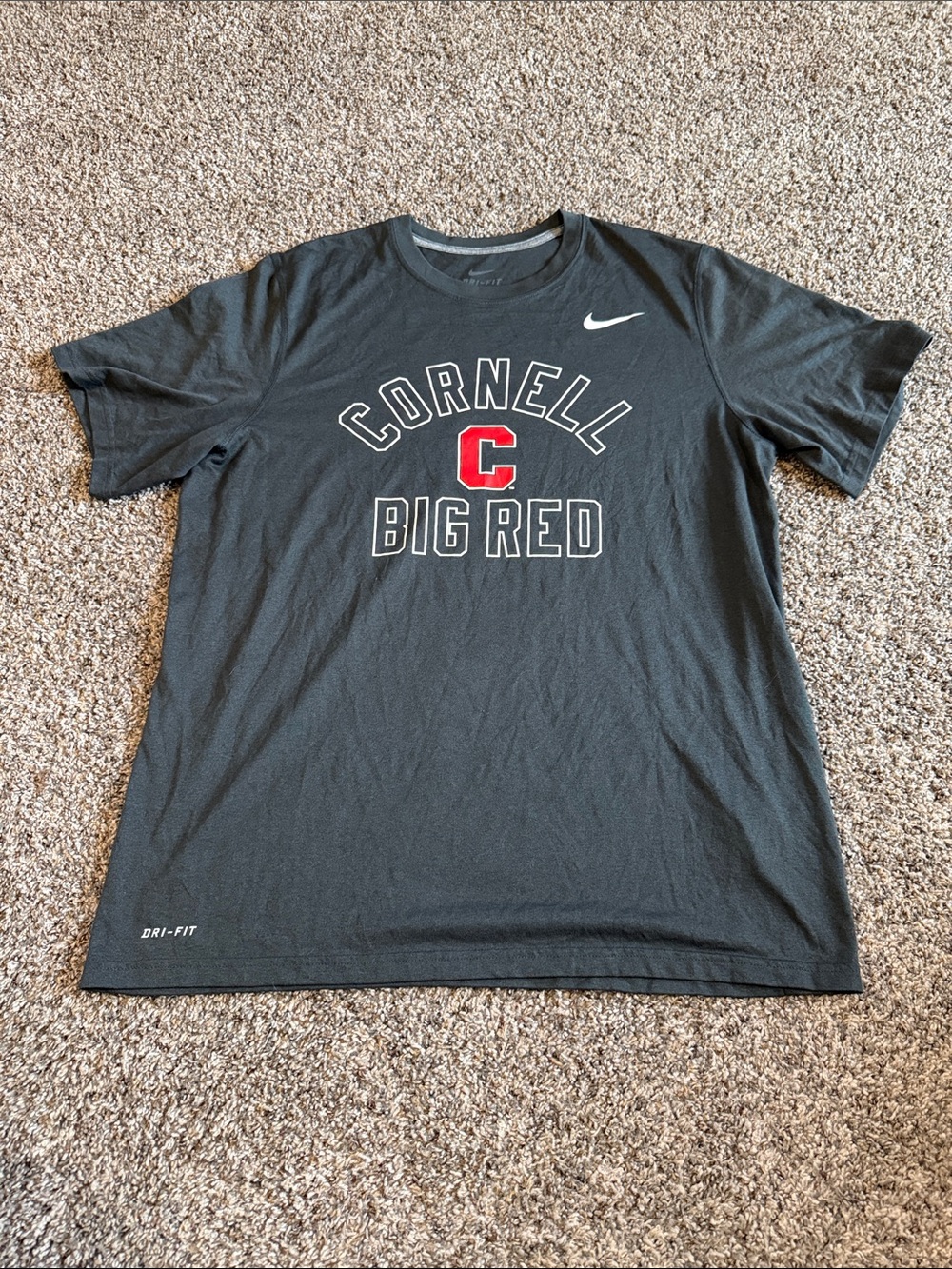 Nike Black Cornell Big Red Graphic Dri-FIT Tee with Red Accent Size Large